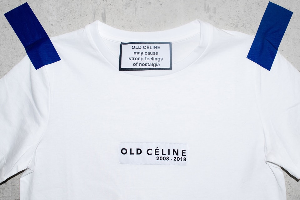 Old Céline T-Shirt in White and Gray Phoebe Philo