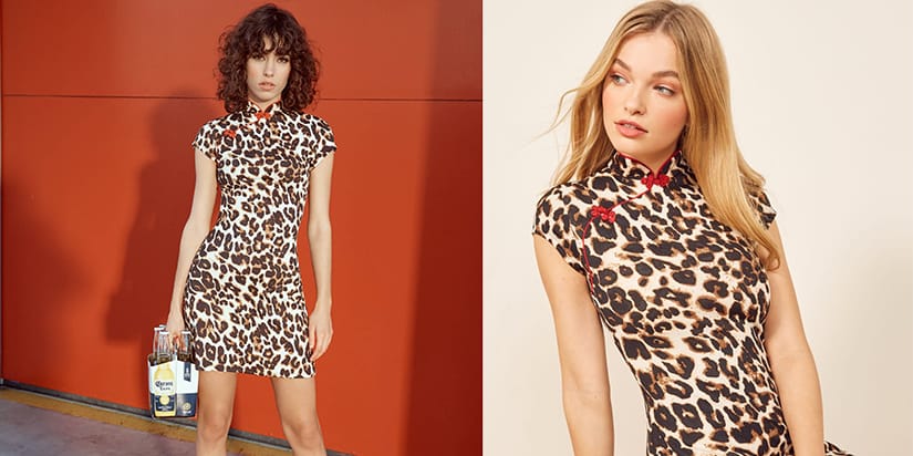 leopard print chinese dress