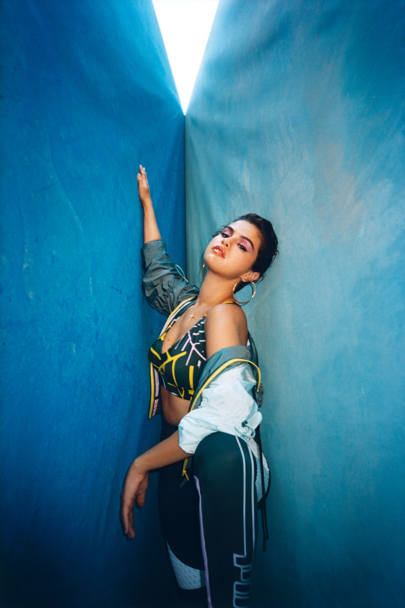 Selena Gomez PUMA DEFY TZ Campaign Jacket Sports Bra Green