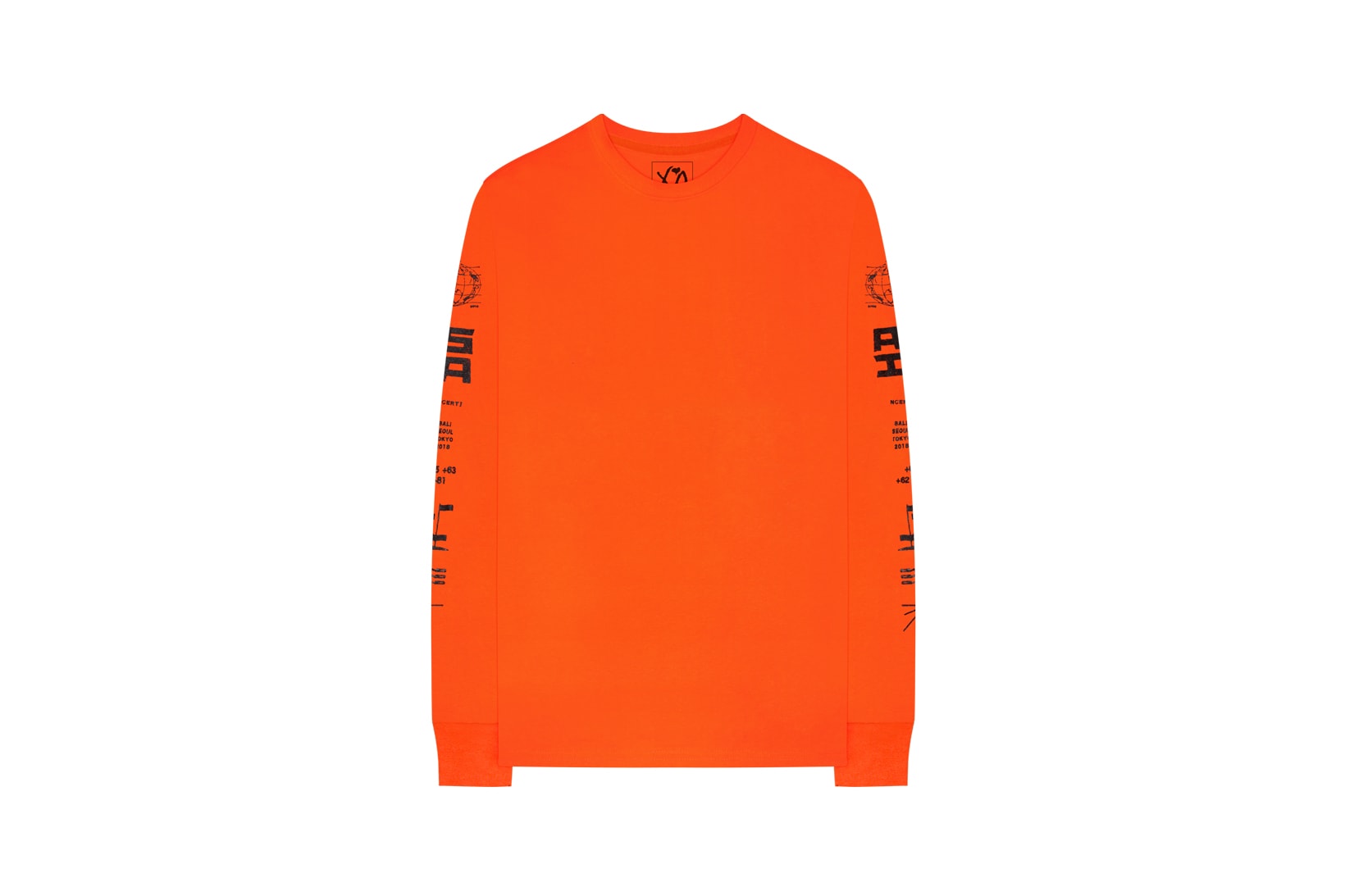 The Weeknd Asia Tour Merch Collection Long Sleeved Shirt Orange
