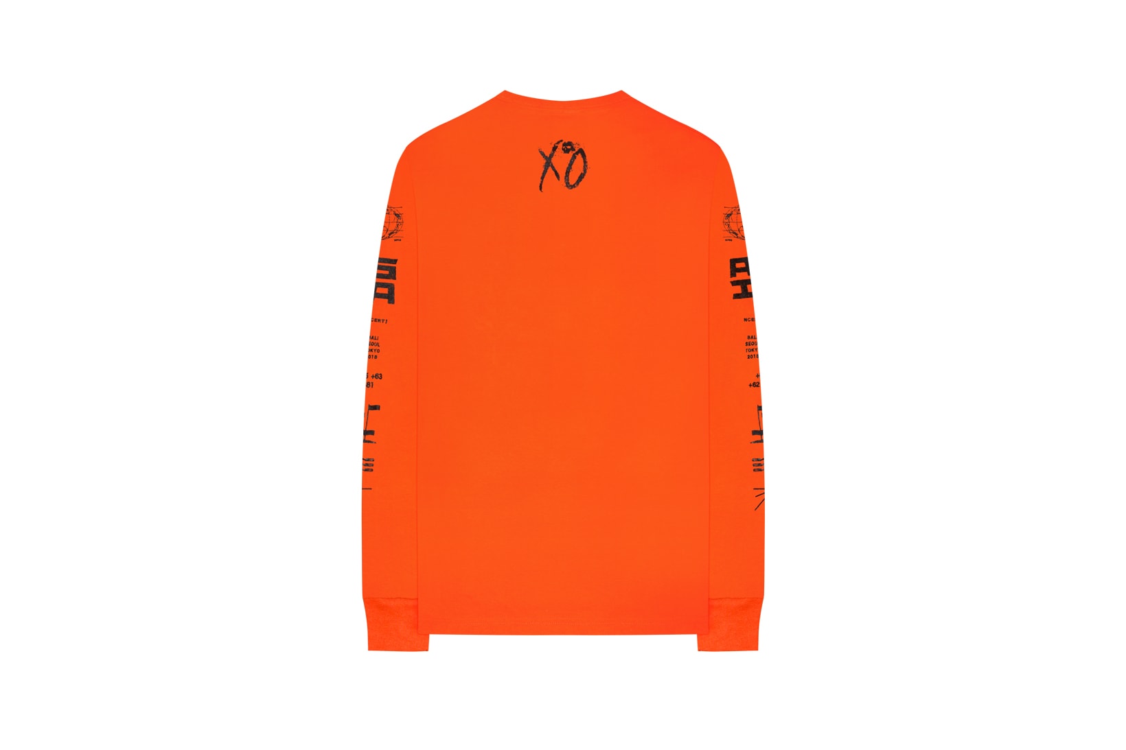 The Weeknd Asia Tour Merch Collection Long Sleeved Shirt Orange