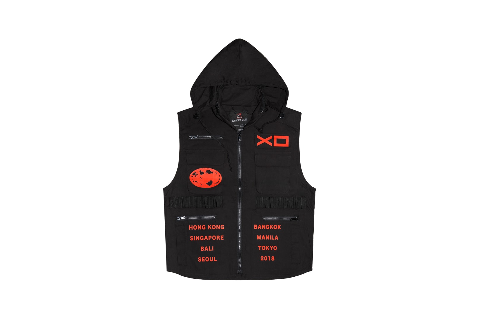 The Weeknd Asia Tour Merch Collection Hooded Vest Black