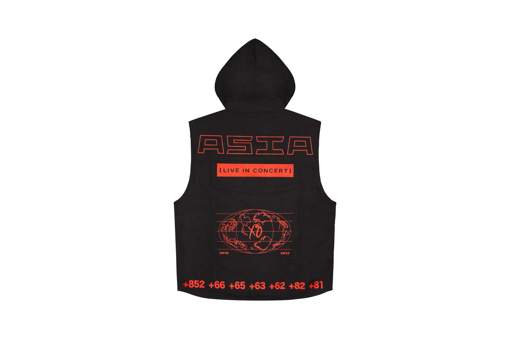 The Weeknd Asia Tour Merch Collection Hooded Vest