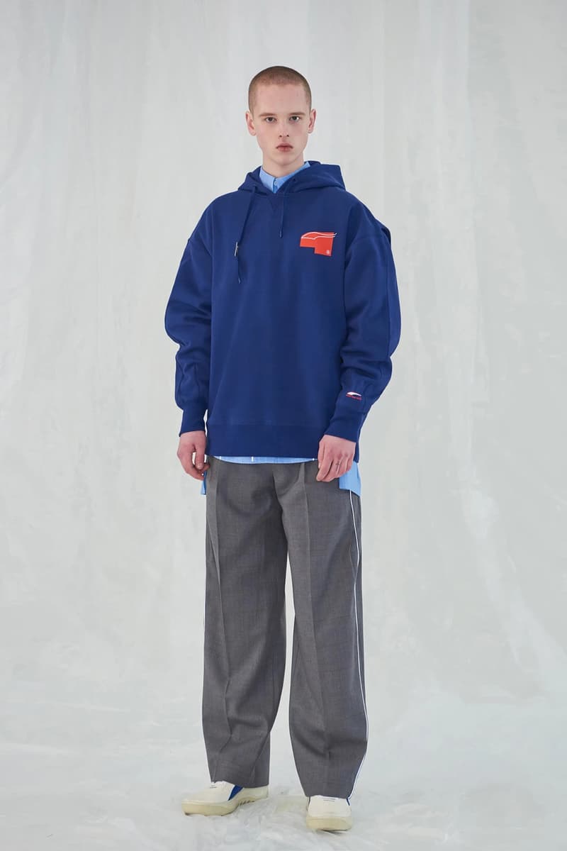Ader Error x PUMA Spring Summer 2019 Lookbook Hoodie Blue Pants Grey