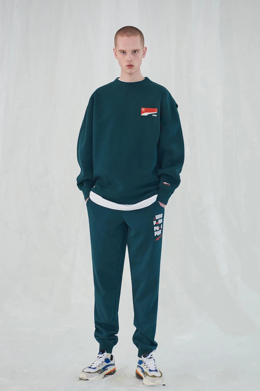 Ader Error x PUMA Spring Summer 2019 Lookbook Sweatshirt Pants Green