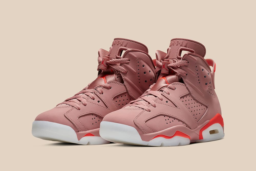 Aleali May x Air Jordan 6 Rust Pink Bright Crimson