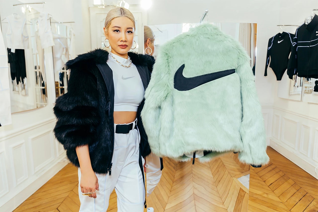 AMBUSH x Nike Collaboration Yoon Ahn Designer Green Mint Fur Jacket Swoosh 2018 Paris