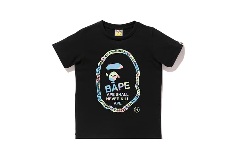 BAPE Pastel Camouflage Collection APE Head T-shirt Black Blue