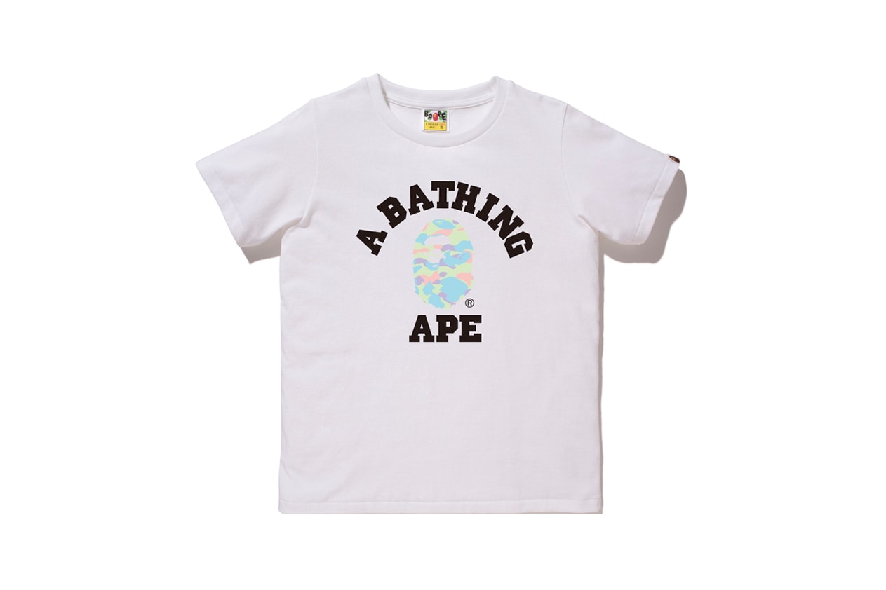 BAPE Pastel Camouflage Collection APE Head T-shirt White Green