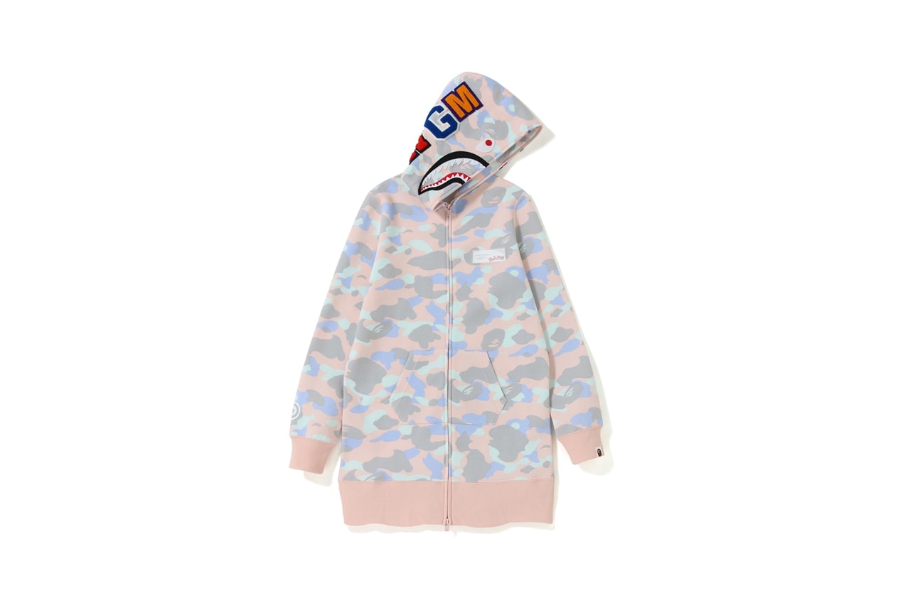 BAPE Pastel Camouflage Collection Hoodie Pink Green Blue