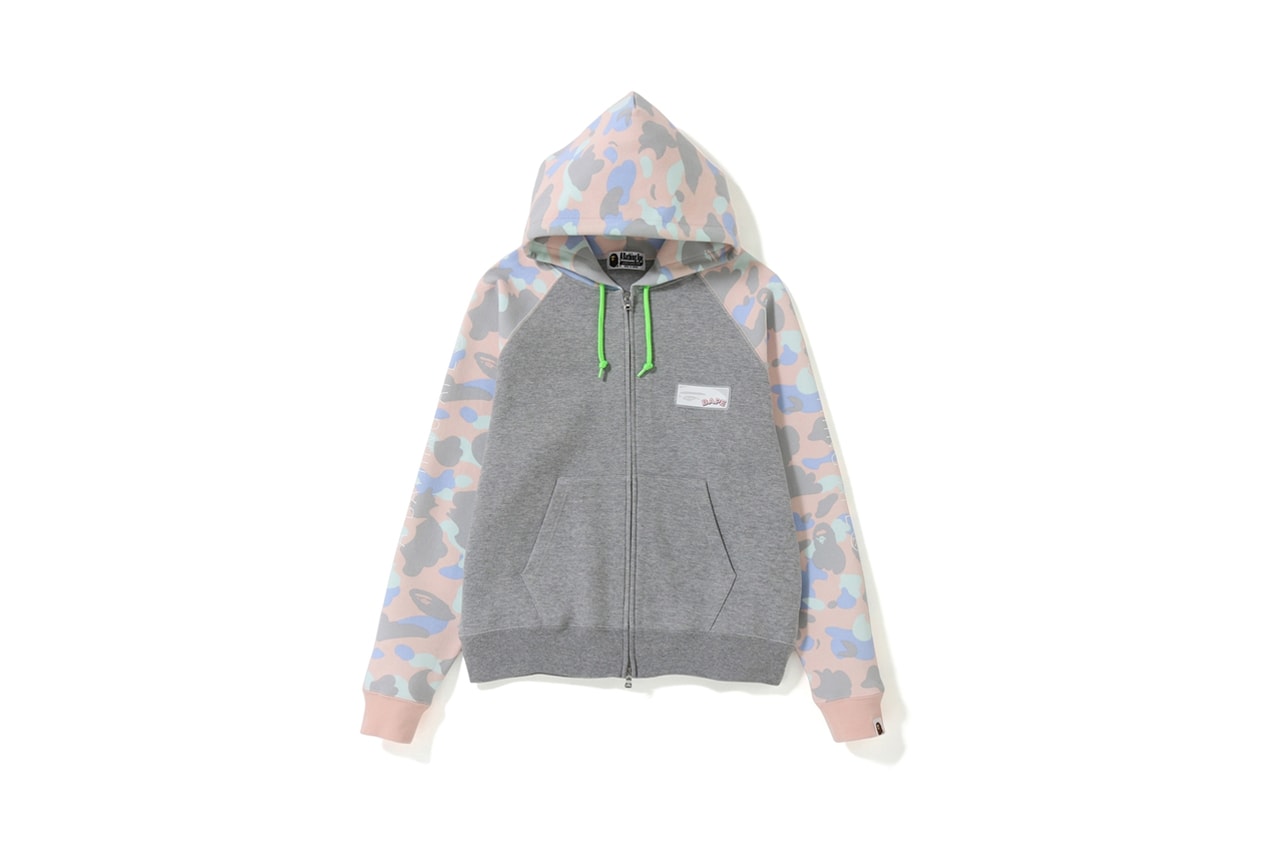 BAPE Pastel Camouflage Collection Hoodie Grey Pink