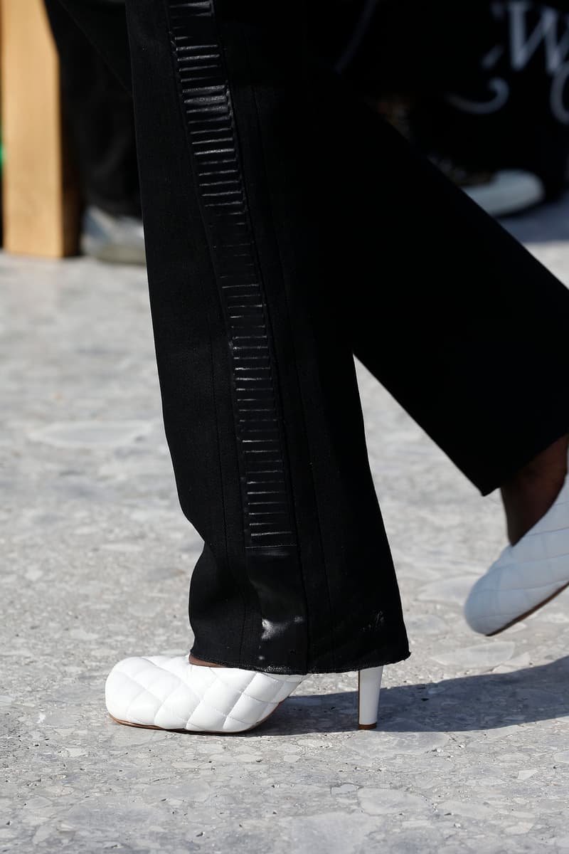 Bottega Veneta Milan Fashion Week Fall Winter 2019 FW19 Daniel Lee Debut Runway Show white leather heels
