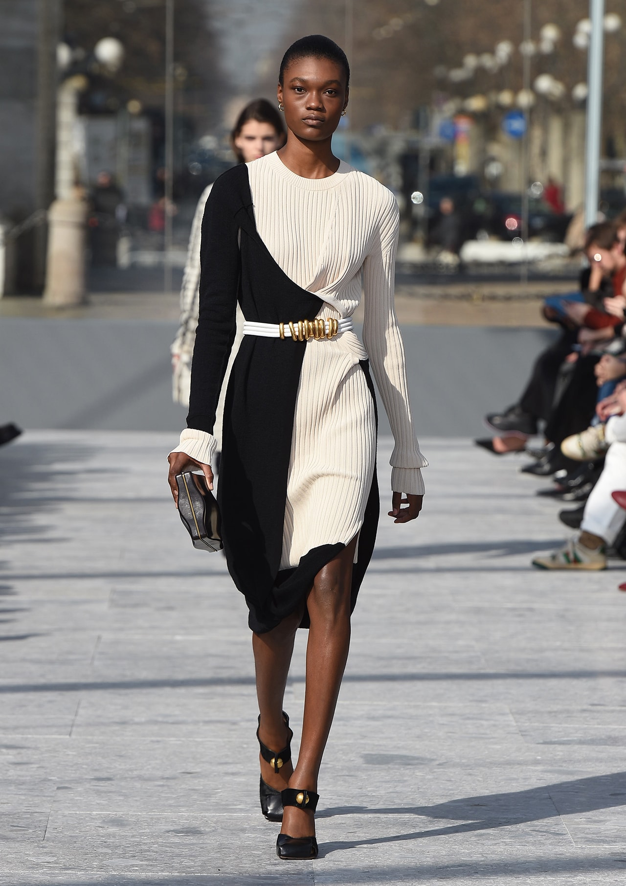 Bottega Veneta Milan Fashion Week Fall Winter 2019 FW19 Daniel Lee Debut Runway Show white black dress
