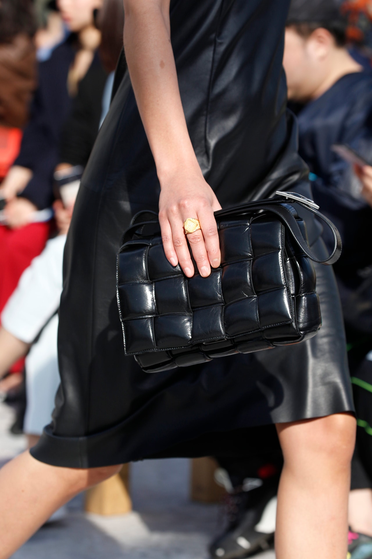 Bottega Veneta Milan Fashion Week Fall Winter 2019 FW19 Daniel Lee Debut Runway Show black leather bag