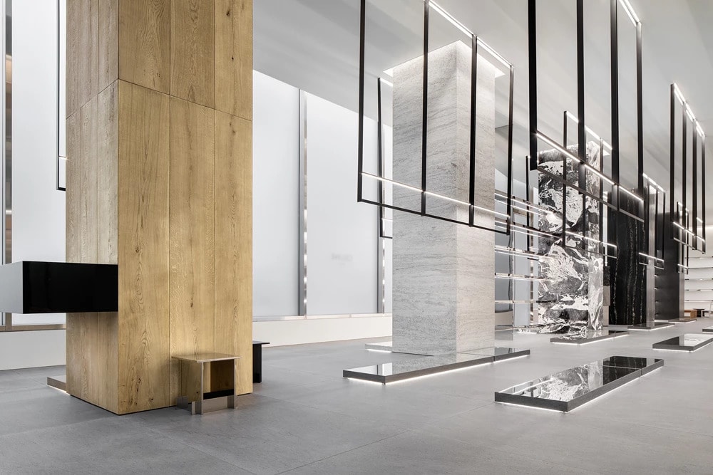 CELINE New York City Flagship Store Wall Brown Tile Silver