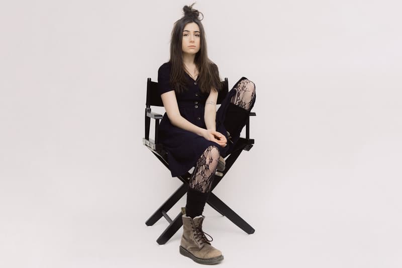 Dodie Dress Navy Boots Brown Tights Black