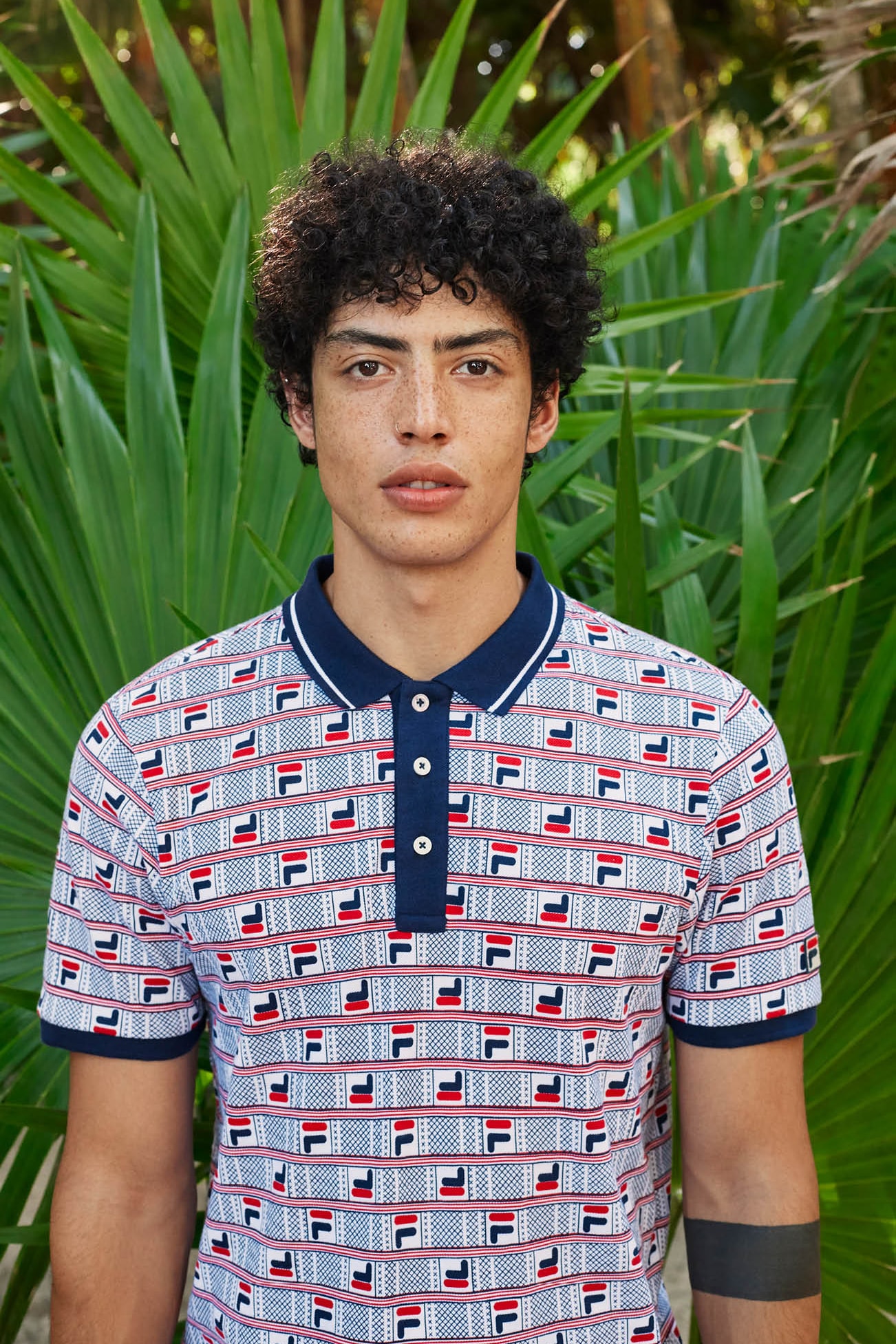 FILA Spring Summer 2019 Collection Lookbook Shirt White Navy Red
