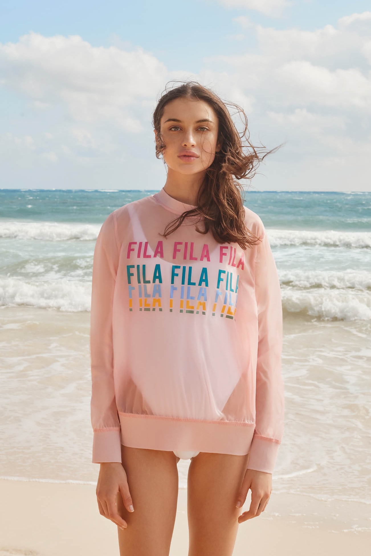 FILA Spring Summer 2019 Collection Lookbook Top Pink Swimsuit White