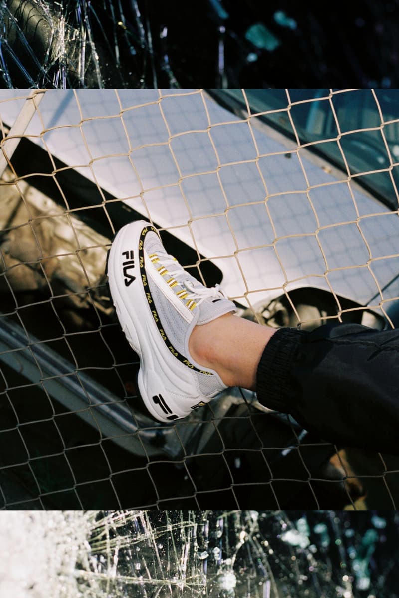 Girl on Kicks FILA DSTR97 Editorial Sneakers White Navy Yellow