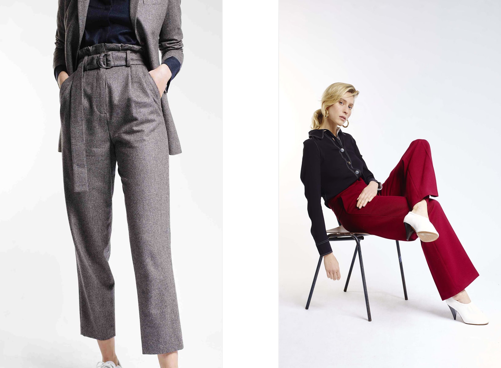 Harmony Paris A Daily Uniform Collection Lookbook Trousers Grey Red Shirt Black