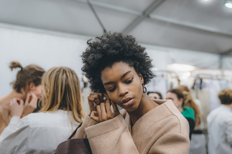 Jil Sander Fall Winter 2019 Runway Show Backstage Milan Fashion Week model black