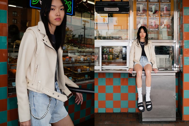 John Elliott Spring Summer 2019 Lookbook Leather Jacket Cream Shorts Blue