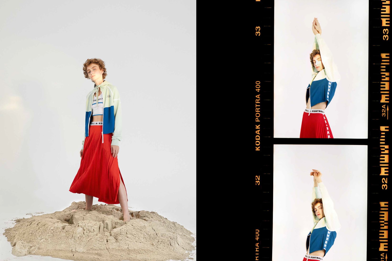 Kappa Kontroll Spring Summer 2019 Collection Lookbook Skirt Red Jacket Green Blue