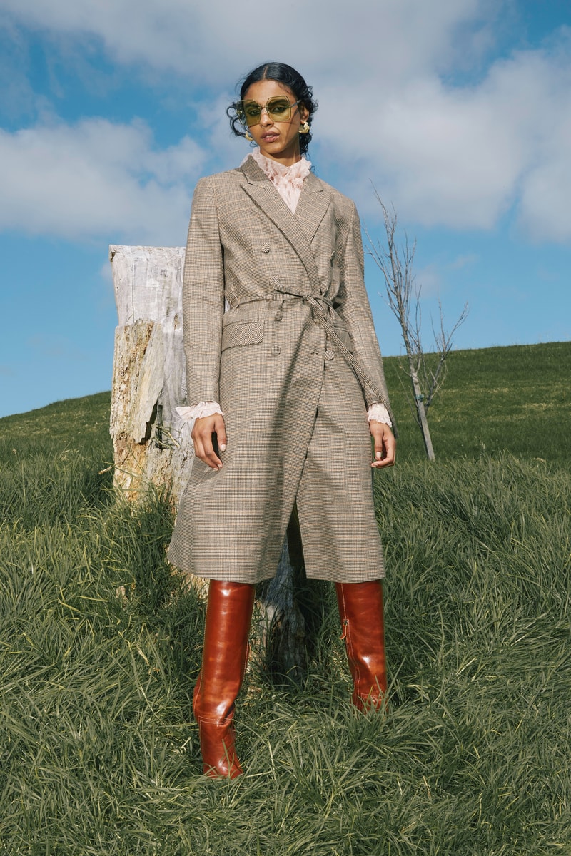 Karen Walker Fall Winter 2019 Lookbook Coat Plaid Tan