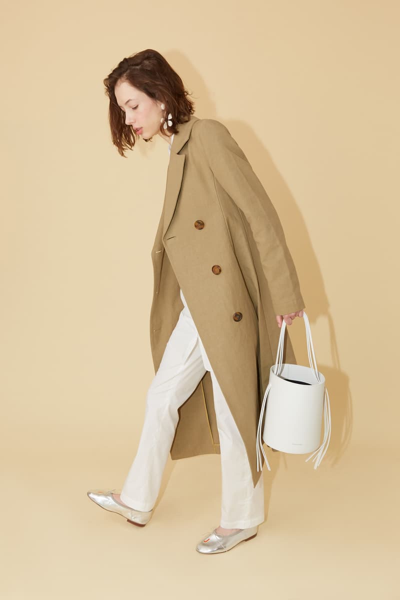 Mansur Gavriel Spring Summer 2019 Lookbook Jacket Tan Pants Bag White