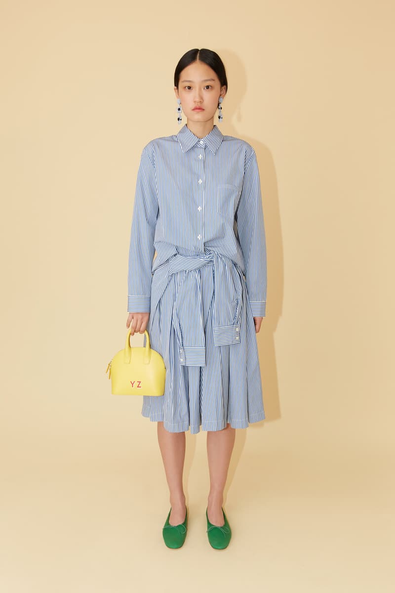 Mansur Gavriel Spring Summer 2019 Lookbook Striped Dress Blue White