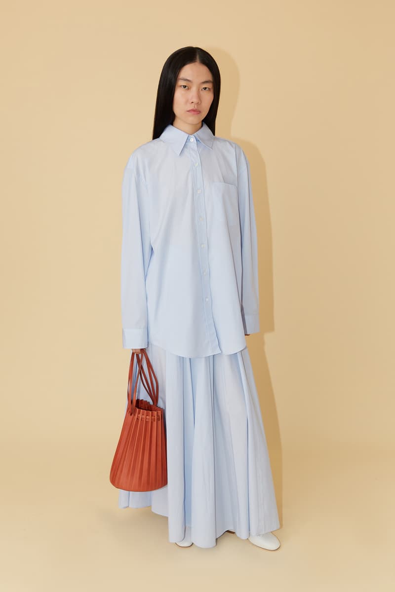 Mansur Gavriel Spring Summer 2019 Lookbook Top Skirt Blue Bag Red