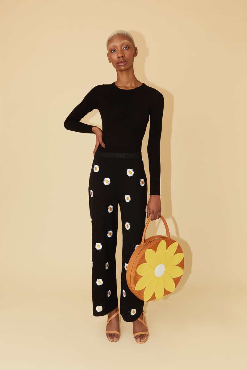 Mansur Gavriel Spring Summer 2019 Lookbook Sweater Pants Black Bag Yellow Orange