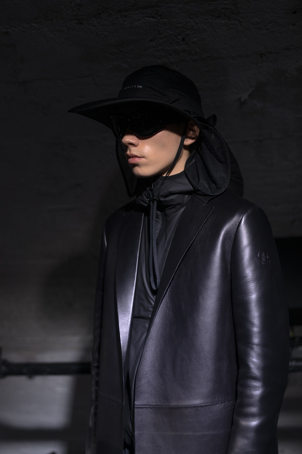 moncler genius milan fashion week presentation alyx matthew williams collaboration leather jacket black