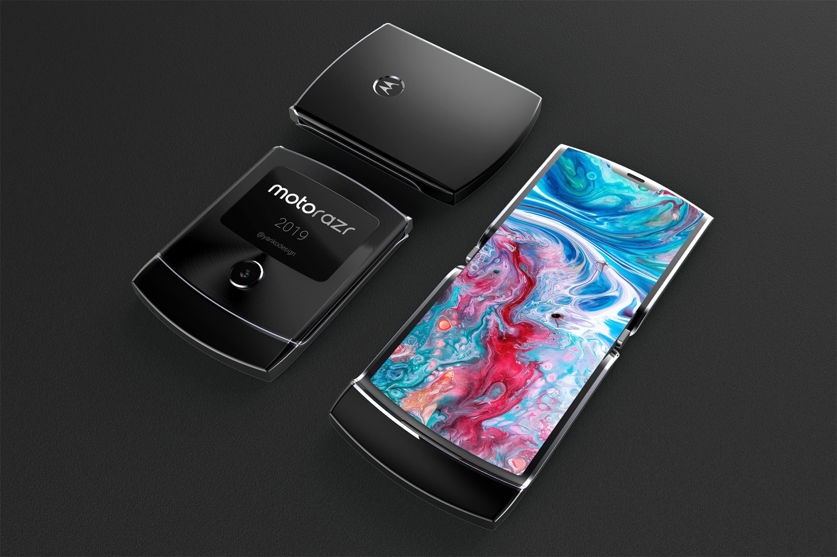 motorola razr flip phone potential first look rendering filed patent technology smartphone