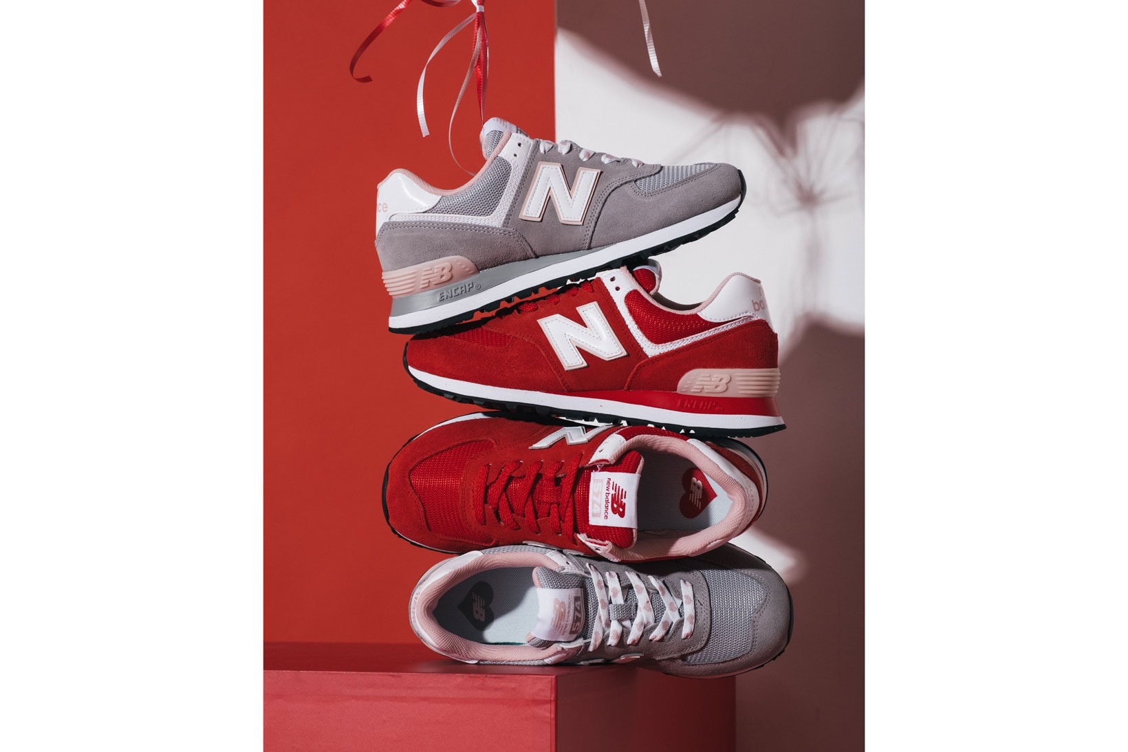 New Balance 574 Valentines Day Team Red Classic Grey