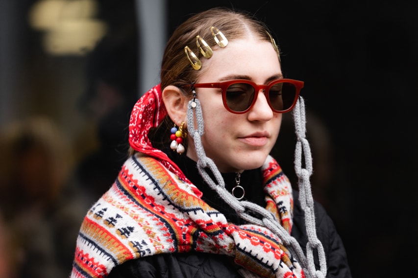 New York Fashion Week Fall Winter 2019 Street Style Snaps Sunglasses Scarf Red