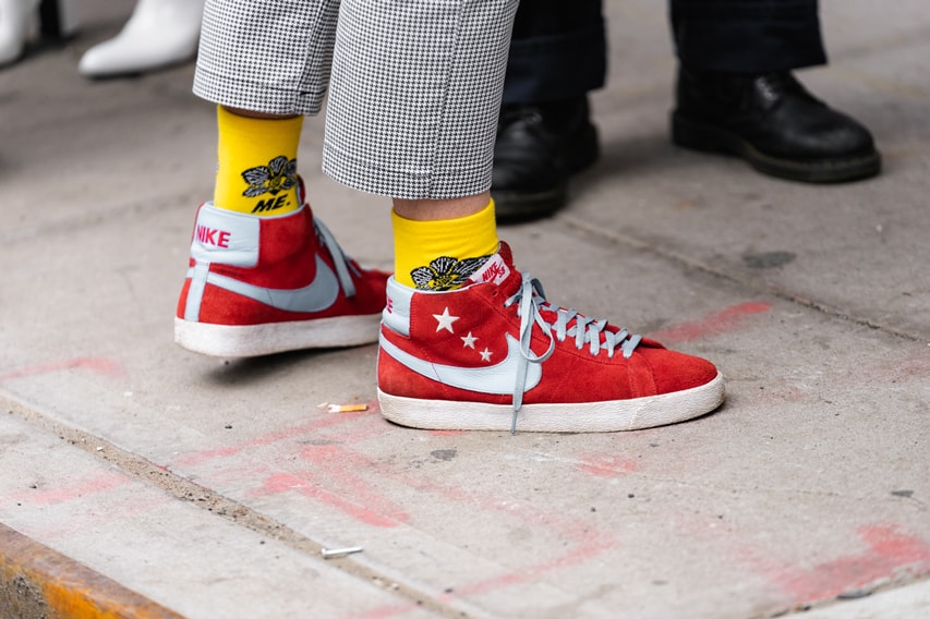 New York Fashion Week Fall Winter 2019 Street Style Snaps Nike Blazer Red