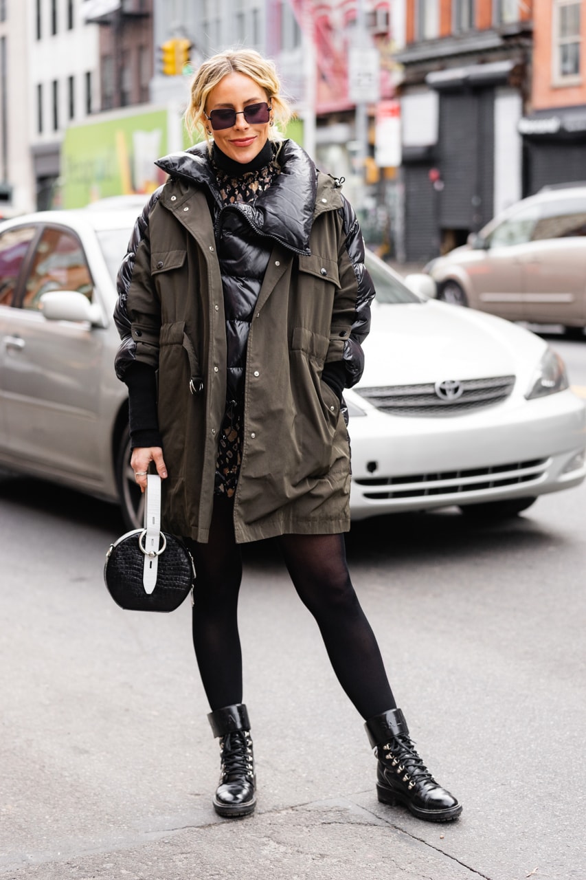New York Fashion Week Fall Winter 2019 Street Style Snaps Jacket Green Boots Brown
