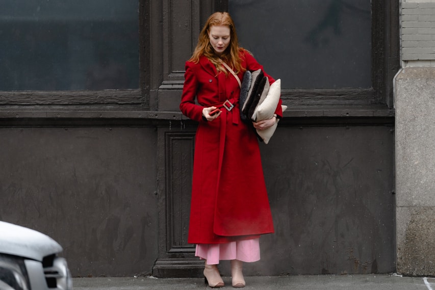 New York Fashion Week Fall Winter 2019 Street Style Snaps Coat Red