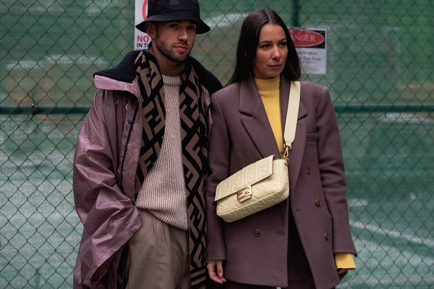 New York Fashion Week Fall Winter 2019 Street Style Snaps Coats Brown Fendi Bag Cream