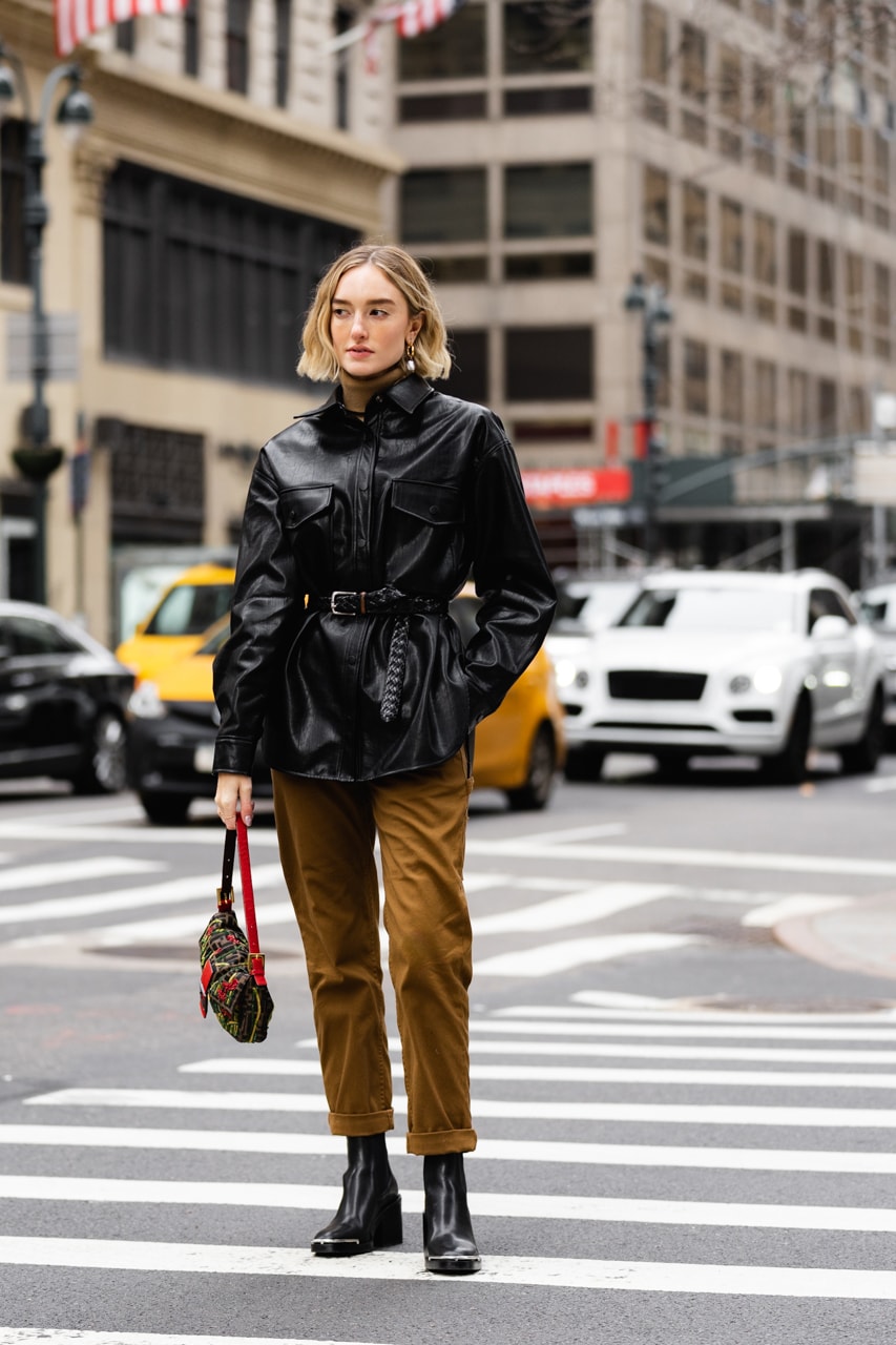 New York Fashion Week Fall Winter 2019 Street Style Snaps Coat Black Pants Brown