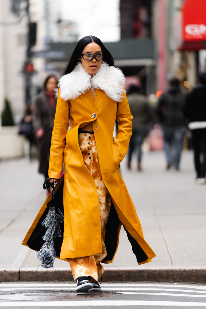 New York Fashion Week Fall Winter 2019 Street Style Snaps Aleali May Coat Brown White