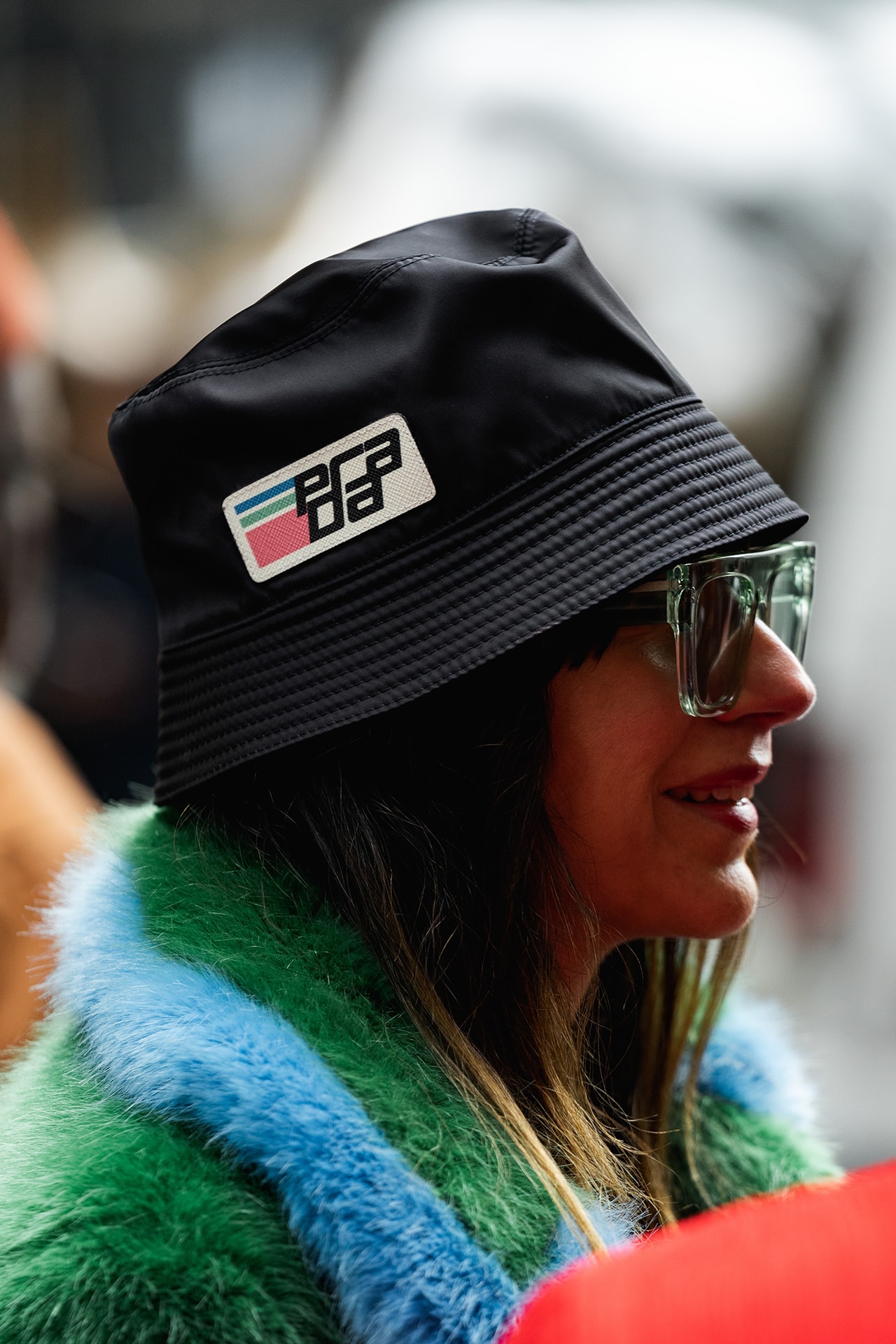 new york fashion week nyfw fall winter 2019 fw19 street style blogger influencer prada logo bucket hat