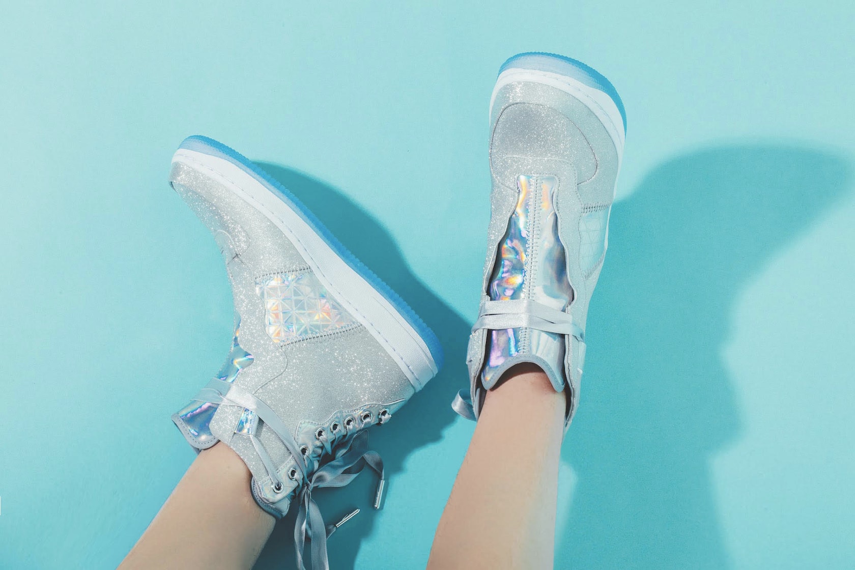 Nike Air Force 1 REBEL XX Silver Glitter Release Sneaker Shoe Footwear Trainer Sparkly Statement Streetwear