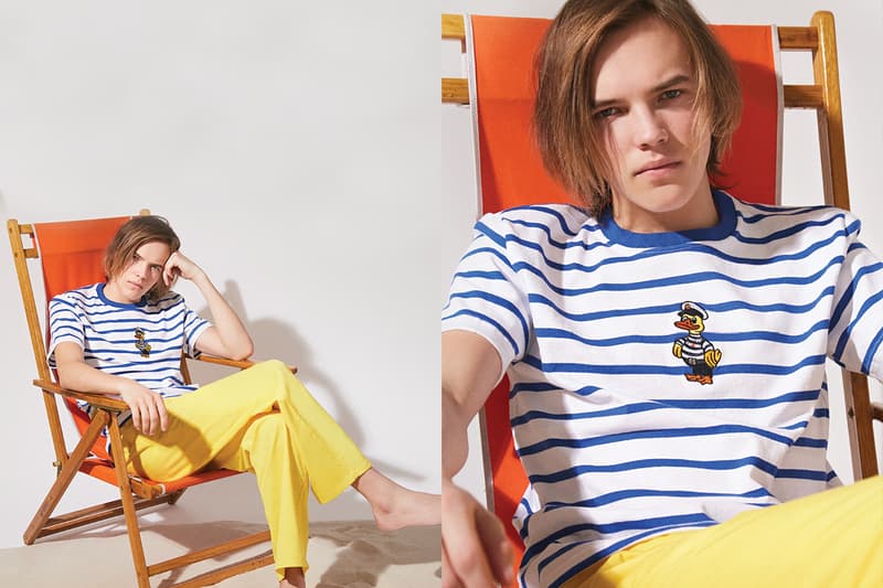 NOAH Spring Summer 2019 Lookbook Top White Blue Pants Yellow