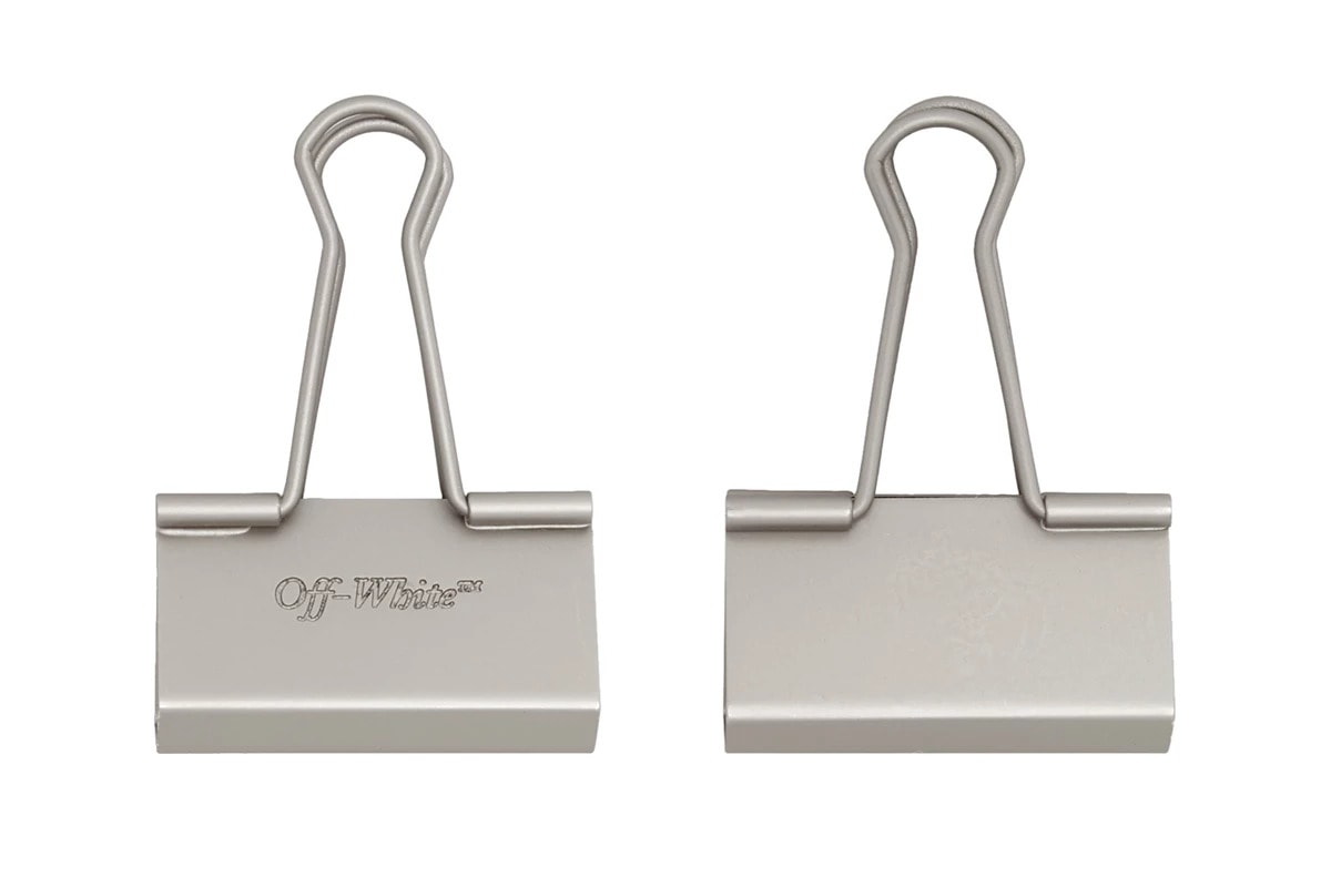 Off-White Binder Clip Keychain Silver