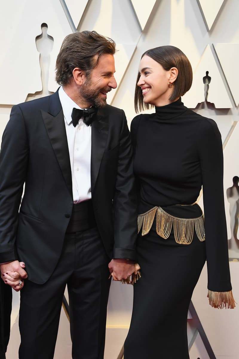 2019 Oscars Red Carpet Bradley Cooper Tom Ford Tuxedo Irina Shayk Burberry Dress Black