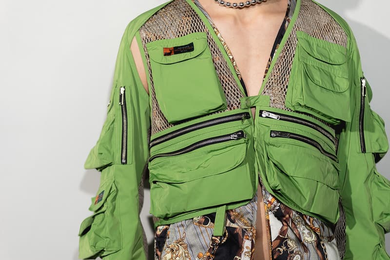Palm Angels Fall Winter 2019 FW19 NYFW New York Fashion Week Runway Show Backstage Green Jacket Utility Zipper