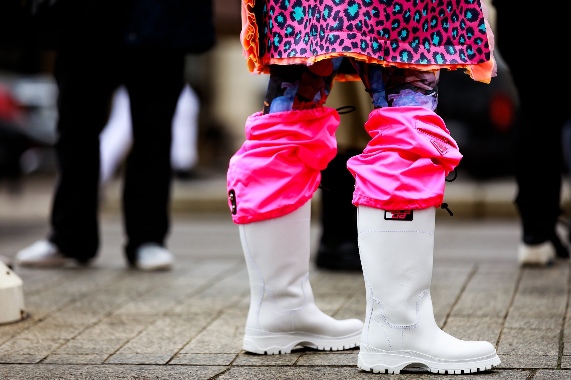 Paris Fashion Week Street Style Fall Winter 2019 Prada Boots Pink White