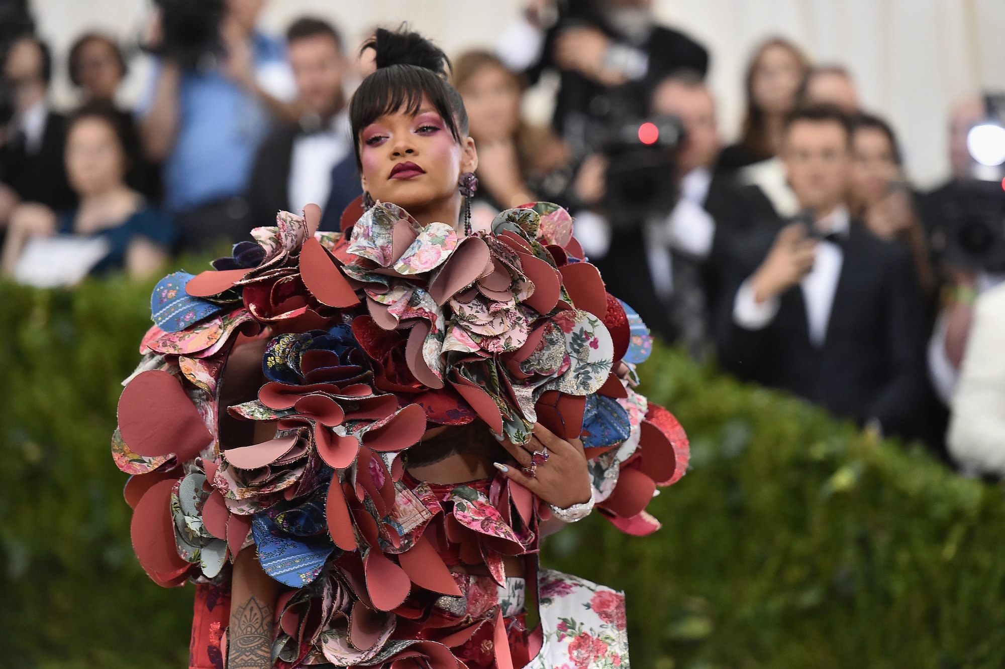 Rihanna's Most Iconic Fashion Looks Gucci Rei Kawakubo COMME des GARCONS Maison Margiela John Galliano Met Gala Coachella